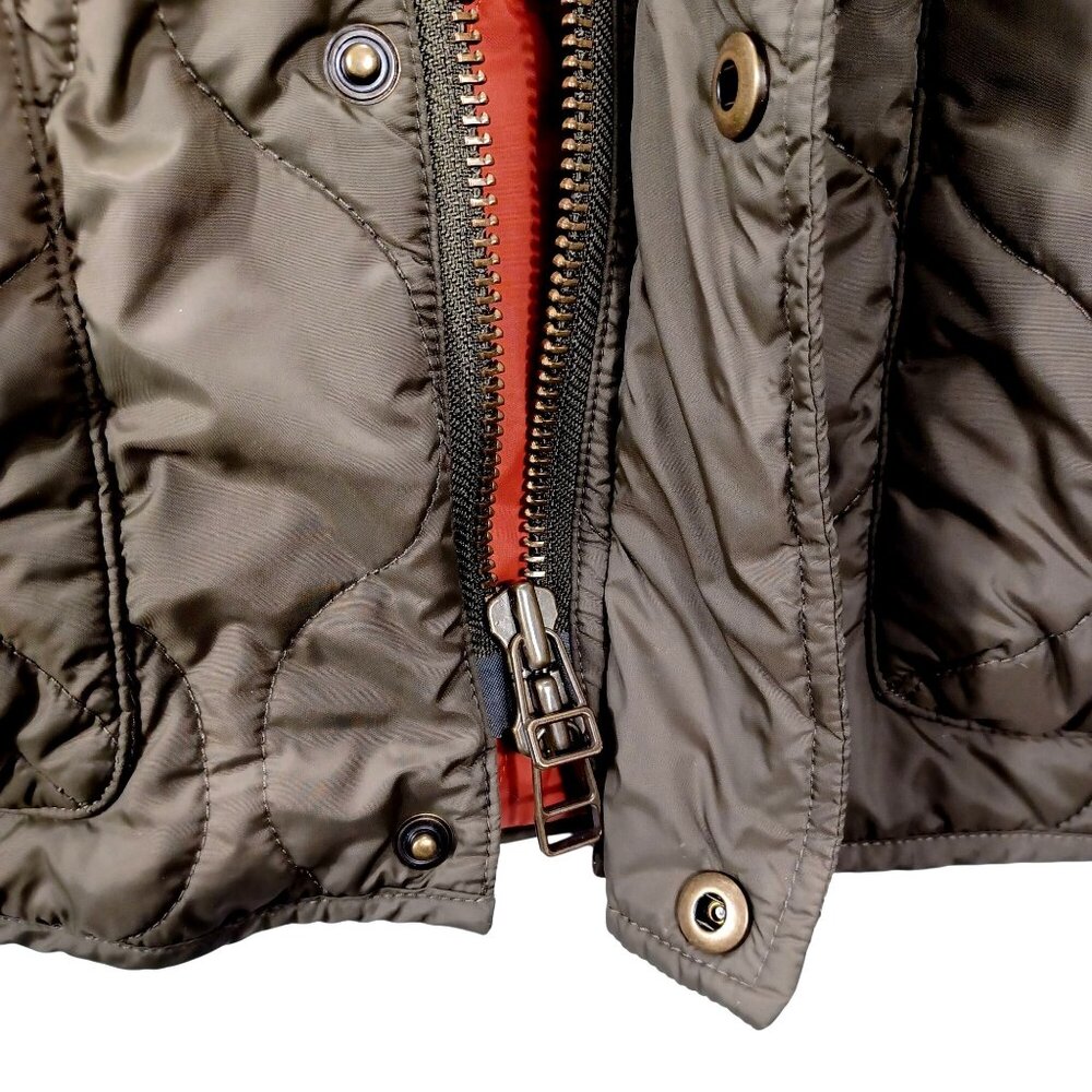 Chore Coat Grayers Andrew Quilted Jacket Mens Large Olive Green Corduroy Collar - Picture 10 of 16